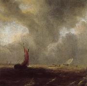 Sailing Vessels in a Choppy sea, Jacob van Ruisdael